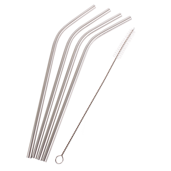 Stainless Steel Bent Smoothie Straw Set