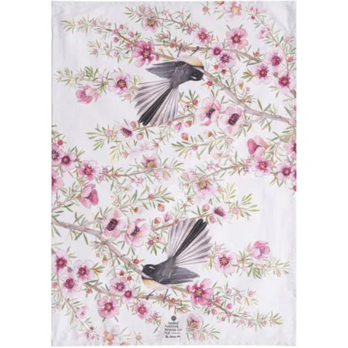 Native Birds of NZ Tea Towel - Fantail