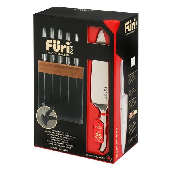Furi Pro Stainless Steel Knife Block Set 7 Piece