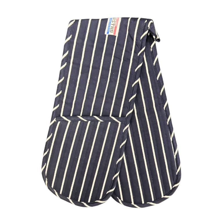 Hot House French Bistro Butchers Stripe Double Oven Mitt