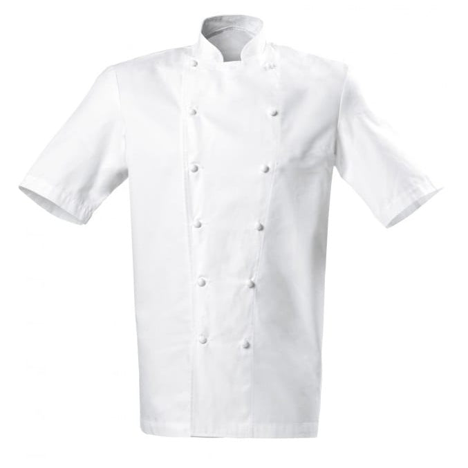 Chefs Jacket - Short Sleeve White with Popper Buttons