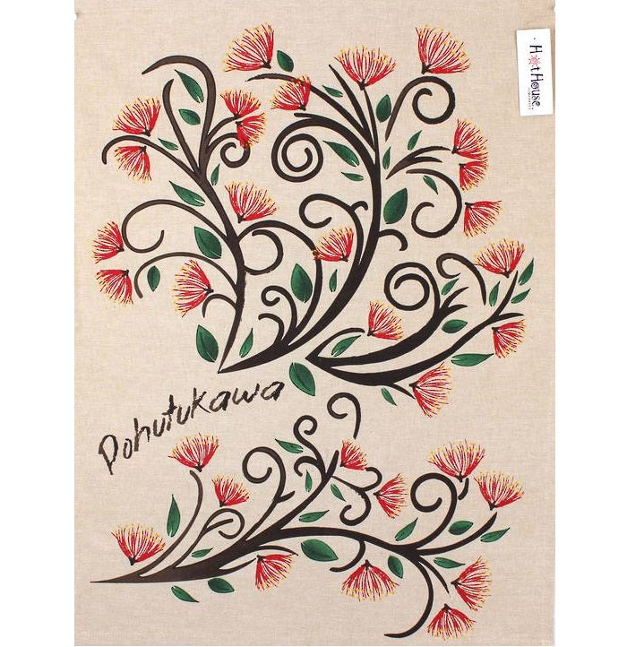 Pohutukawa Linen Tea Towel