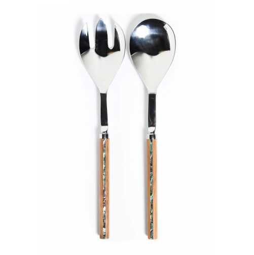 Rimu and Paua Salad Server Set