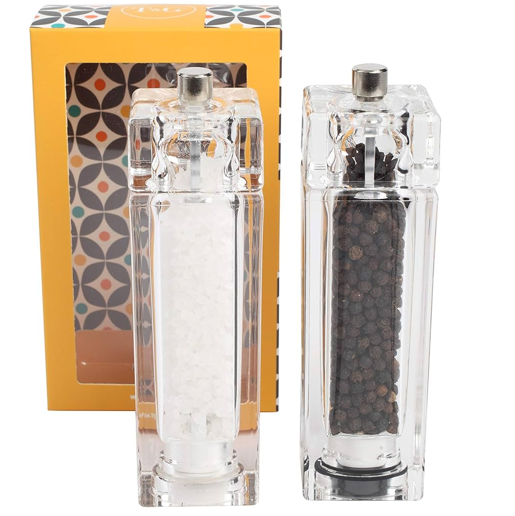T&G Classic Square Salt and Pepper Mill Set