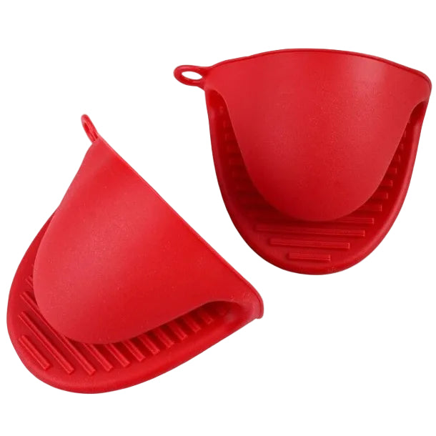 Appetito Silicone Red Oven Mitts - Pair