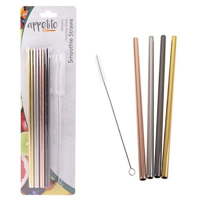 Stainless Steel Smoothie Straw Set